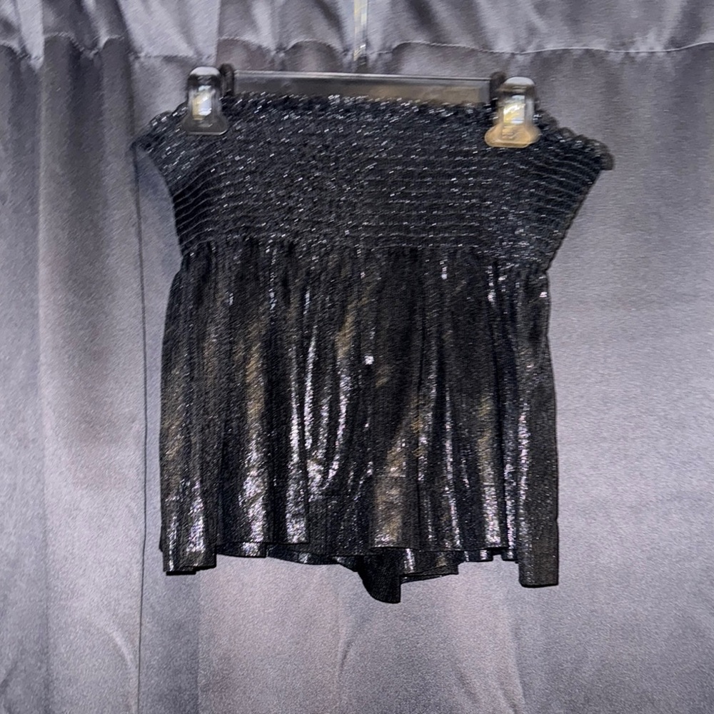 Black Metallic Queen of Sparkles Swing shorts sz L